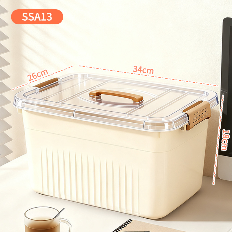 Πολυλειτουργικό πλαστικό κουτί αποθήκευσης γραφείου με καπάκι, για σαλόνι και υπνοδωμάτιο, μοντέρνος μινιμαλιστικός σχεδιασμός