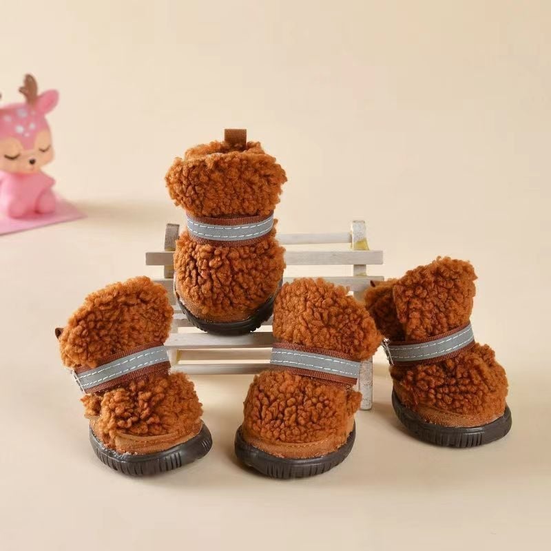 Zimske cipele za pse malih pasmina (Bichon) – protuklizne, tople, pamukaste čizme za snijeg