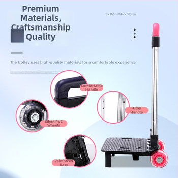 Win Hliníkový skladací odnímateľný stojan na vozík pre batožinu a batoh, vzor Flash trolley, znižuje zaťaženie