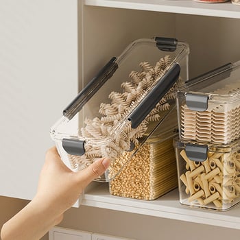 Κουτί αποθήκευσης μακαρονιών και δημητριακών από πλαστικό, τετράγωνο σχήμα, χωρητικότητα 301–500 ml, σετ 30 τεμάχια.