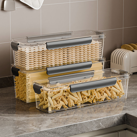 Κουτί αποθήκευσης μακαρονιών και δημητριακών από πλαστικό, τετράγωνο σχήμα, χωρητικότητα 301–500 ml, σετ 30 τεμάχια.