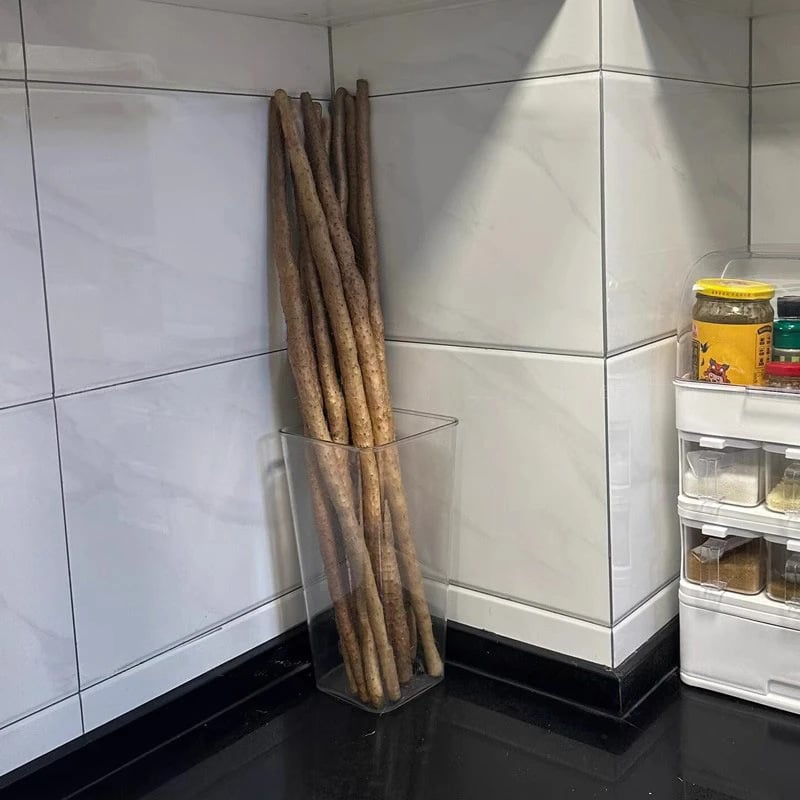 Višefunkcionalna prozirna kutija za skladištenje mladog luka, PET materijal, brend Living Together, tiskanje logotipa dostupno, kuhinjska upotreba, velik kapacitet