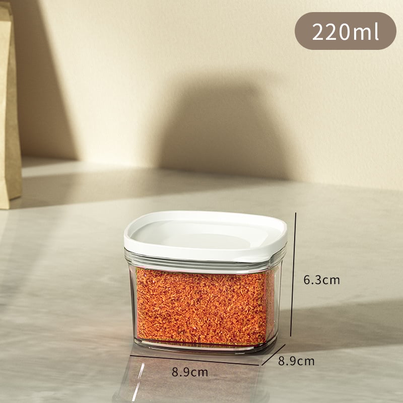 Plastična posuda za skladištenje hrane za žitarice i grah, četvrtasti oblik, kapacitet 301–500 ml, moderan minimalistički dizajn, Qiwang