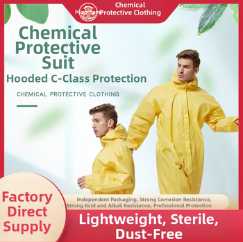 Kemijski zaštitni overall klase C, jednodijelan, otporan na kiseline i baze, materijal: polietilen visoke gustoće, marka Pengchang Town
