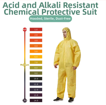 Kemijski zaštitni overall klase C, jednodijelan, otporan na kiseline i baze, materijal: polietilen visoke gustoće, marka Pengchang Town