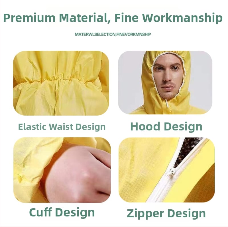 Kemijski zaštitni overall klase C, jednodijelan, otporan na kiseline i baze, materijal: polietilen visoke gustoće, marka Pengchang Town