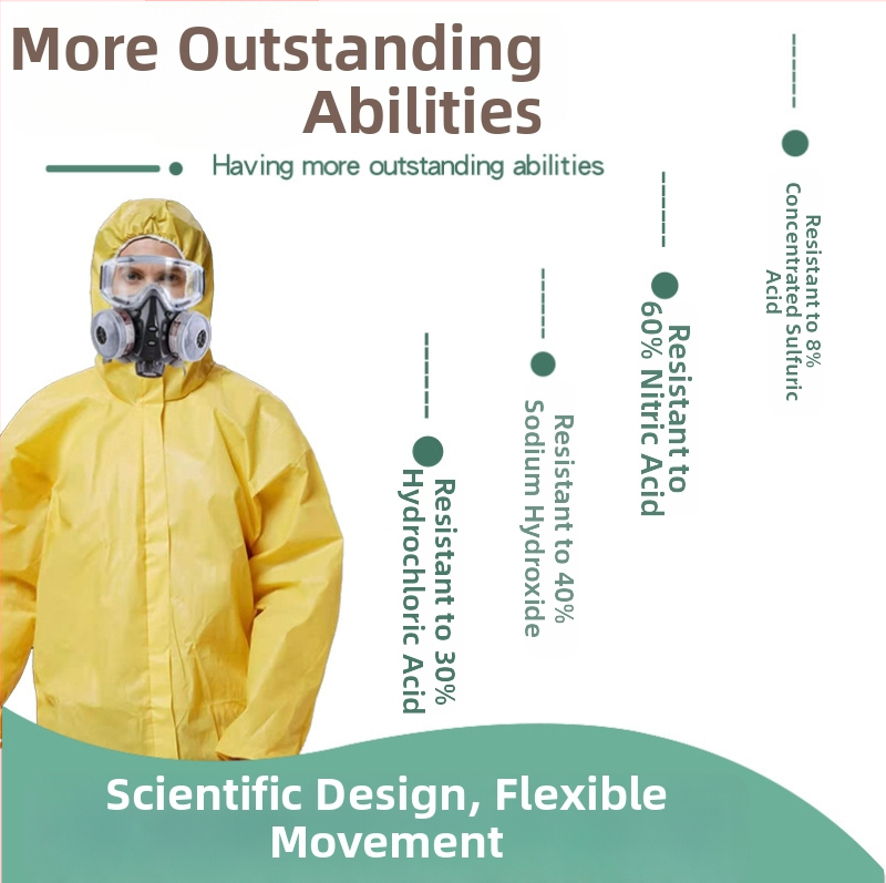 Kemijski zaštitni overall klase C, jednodijelan, otporan na kiseline i baze, materijal: polietilen visoke gustoće, marka Pengchang Town