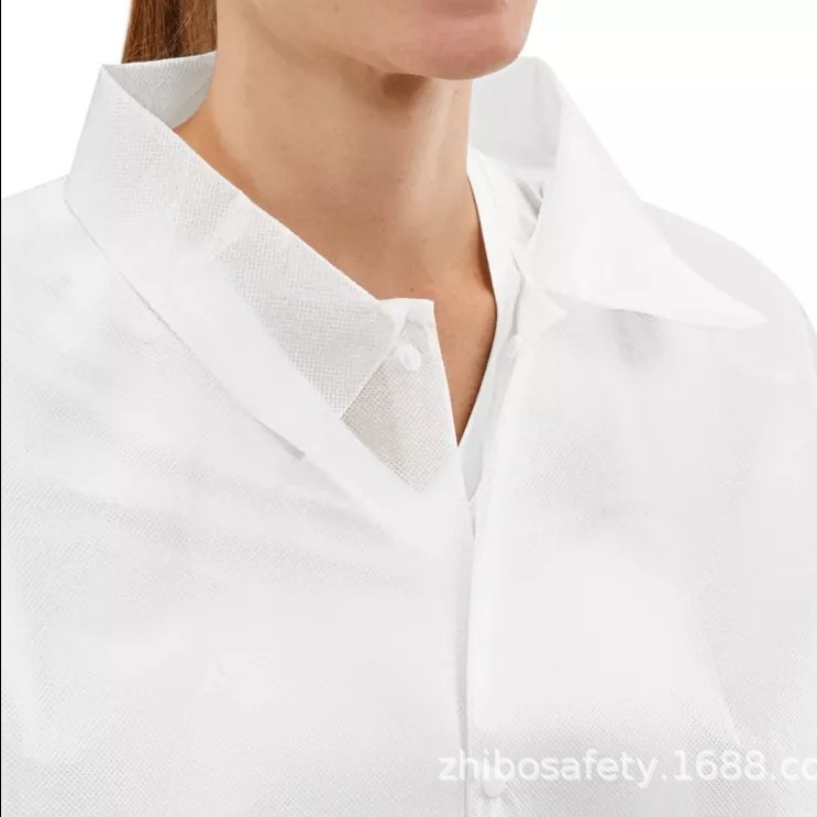 Jednokratna laboratorijska haljina od netkanog materijala, zaštita od prašine, Model OEM-LABCOAT, Težina 60 g