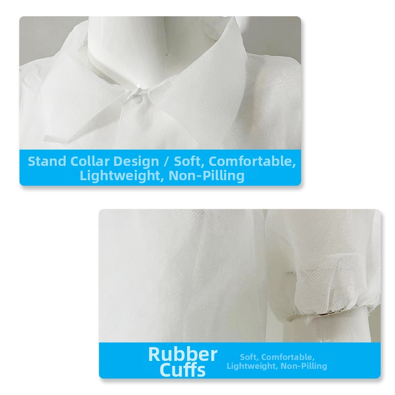 Jednokratna laboratorijska haljina od netkanog materijala, zaštita od prašine, Model OEM-LABCOAT, Težina 60 g