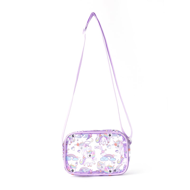 Torba preko ramena s motivom jednoroga, gradski minimalistički stil, PVC materijal, podstava poliester, sklopiva