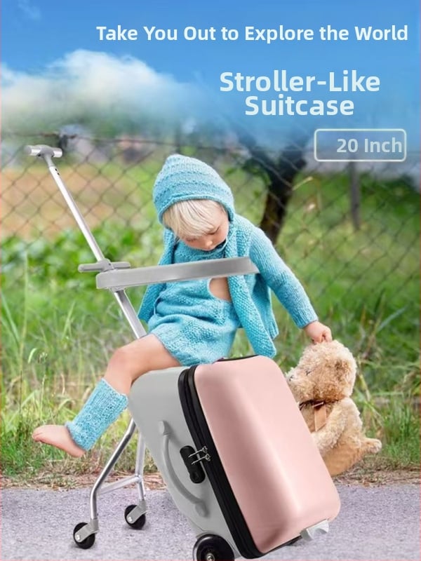 Noņemams bērnu ceļojumu kufers ar sēdēšanas funkciju, universāli riteņi, unisex, svars ap 3–5 kg