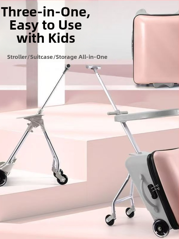 Odnímateľný detský cestovný kufor s funkciou sedenia, unisex, univerzálne kolieska, hmotnosť približne 3–5 kg