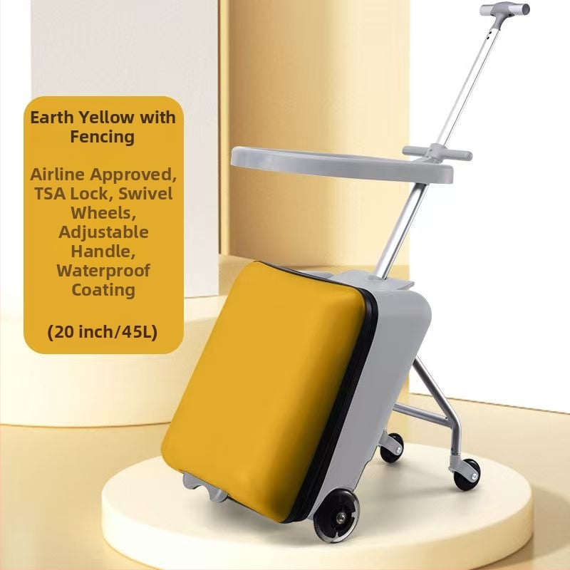 Noņemams bērnu ceļojumu kufers ar sēdēšanas funkciju, universāli riteņi, unisex, svars ap 3–5 kg