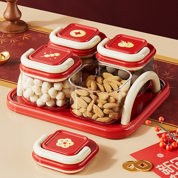 Σφραγισμένο βάζο με διαχωριστή και καπάκι, PP δίσκος με ABS καπάκι και σιλικόνη σφράγισης, διαφανές δοχείο — Ym