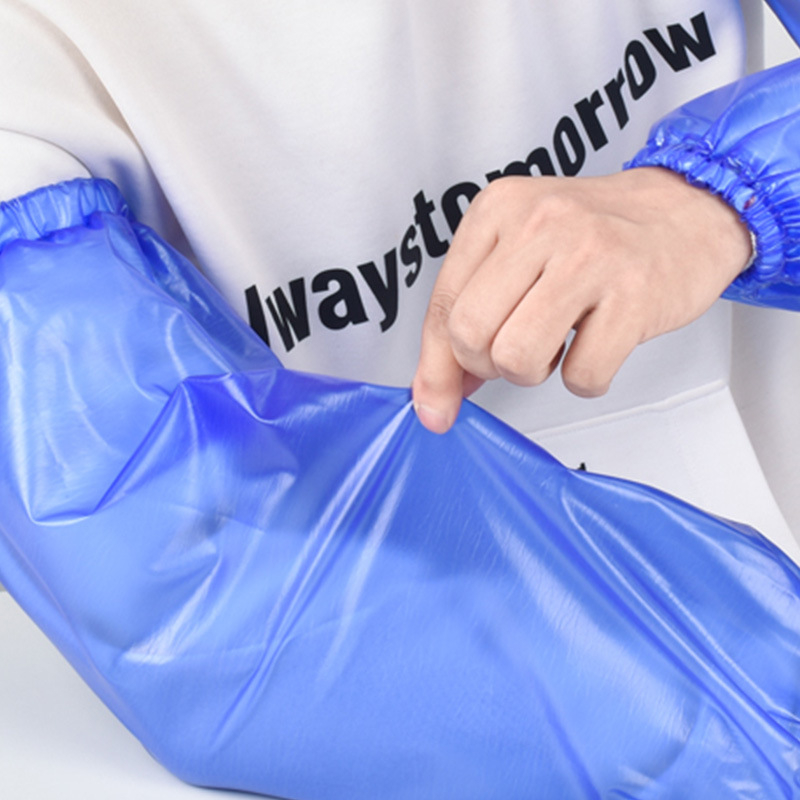 Plave PVC vodootporne rukave sa širokim elastičnim završetkom, ojačane, otporne na prljavštinu i ulja, za prehrambenu industriju
