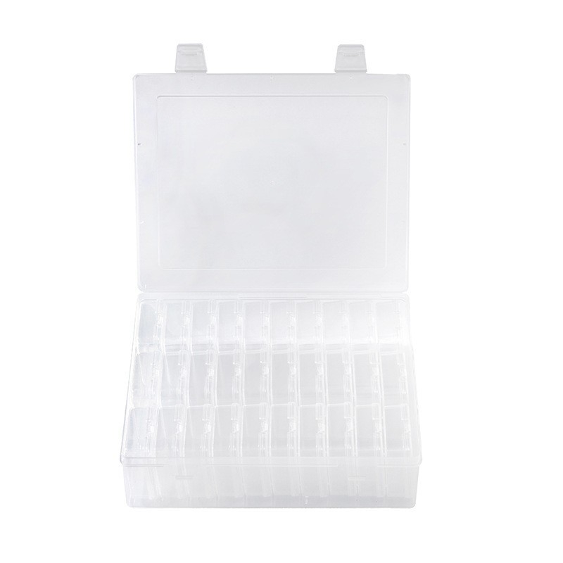 Kutija za skladištenje nakita, plastična, podijeljene pregrade, proziran dizajn, kapacitet 2,2