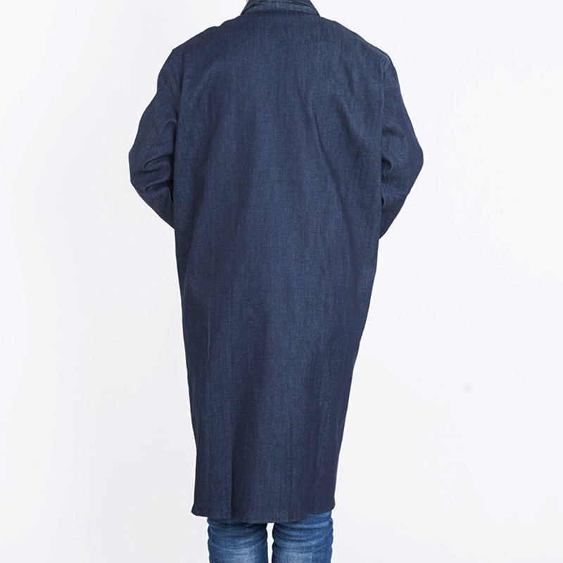 Unisex denimska radna odjeća s dugim rukavima, plave boje, lagana i otporna na habanje i mrlje, za zavarivanje i rukovanje