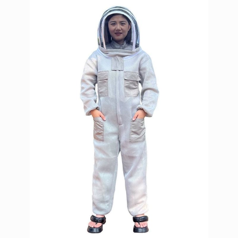 Bee Warrior kombinezon za pčelarstvo, jednodijelni, 3D prozračni mrežasti materijal, zaštita cijelog tijela, težina 490 g