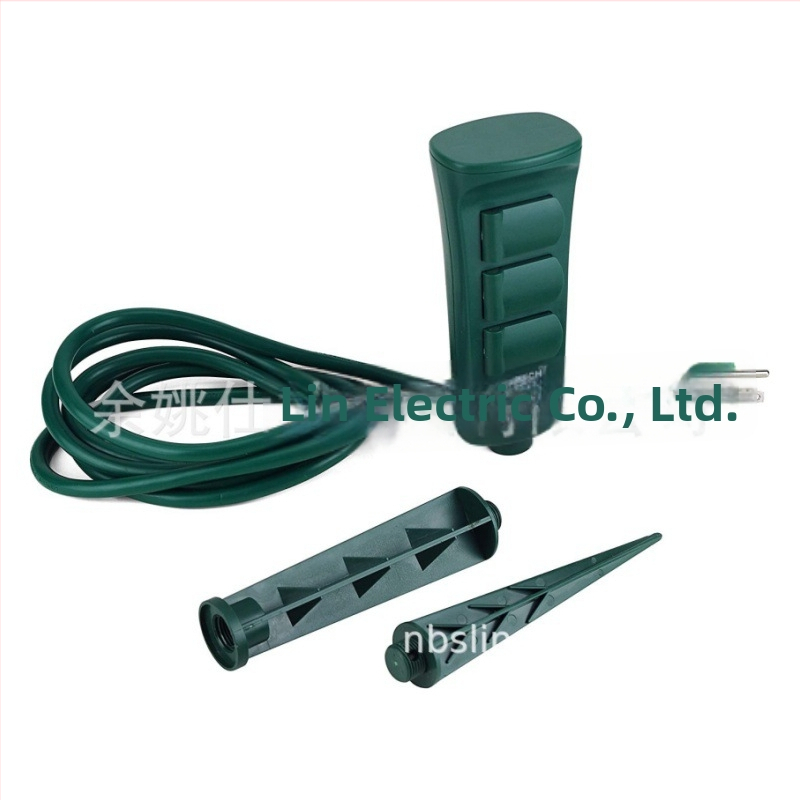 Vonkajší predlžovací kábel s 6 zásuvkami, časovačom a vodotesným krytom, 3-jadro meď