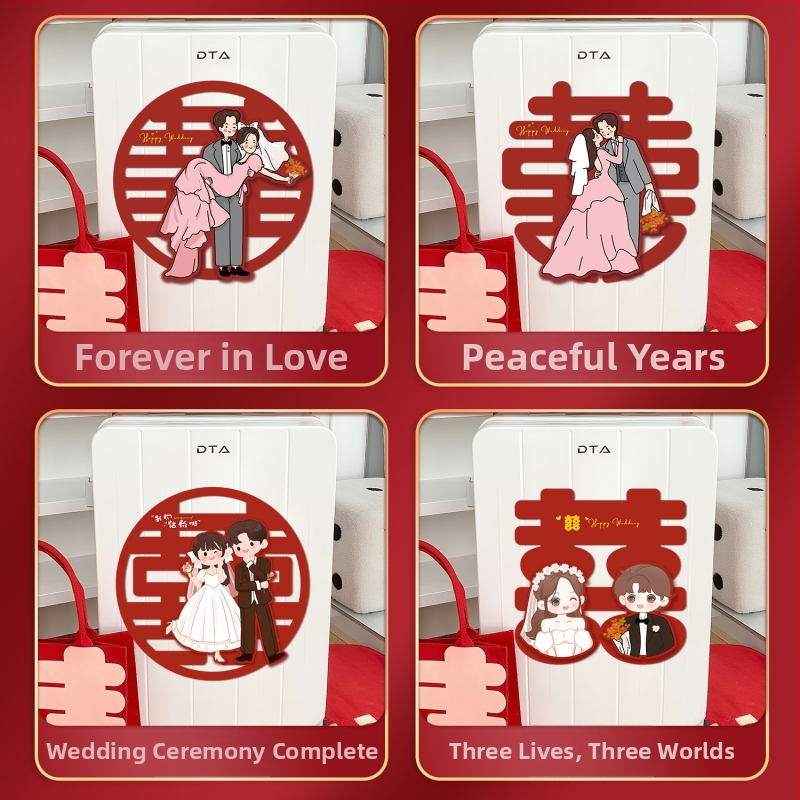 Svadobný kufor hoznot s nálepkami šťastia na výzdobu svadobnej miestnosti, papier, kód produktu 223, značka Happy Street, kategória: Šťastie