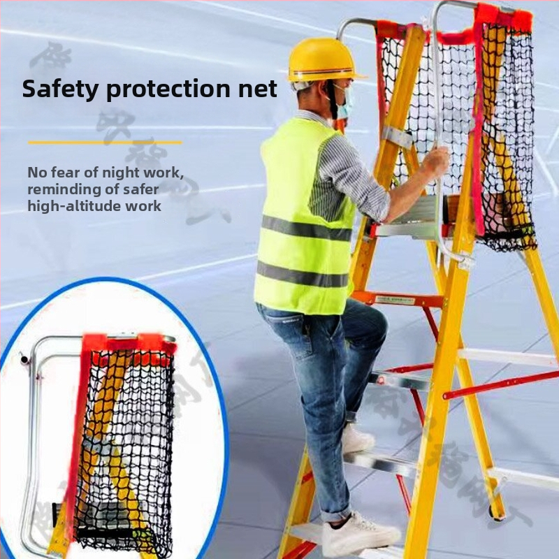 Mreža za zaštitu od pada za platformu ljestve – Model T.z.008, bez čvorova, mreža od polietilena/poliester, stakloplastična izolirana sigurnost