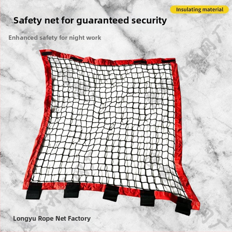 Mreža za zaštitu od pada za platformu ljestve – Model T.z.008, bez čvorova, mreža od polietilena/poliester, stakloplastična izolirana sigurnost