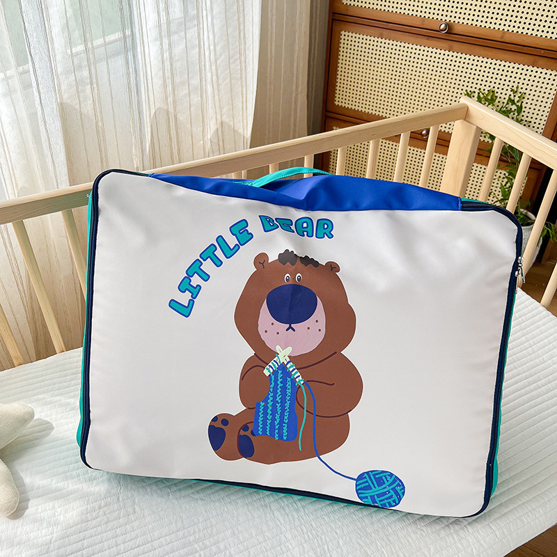 Dječja torba za pohranu deke i odjeće s motivom medvjedića – Najlon, prozračna, za osnovnu školu, lansiranje jeseni 2024