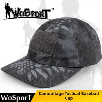 Wosport Καμουφλαρισμένο καπέλο μπέιζμπολ για ενήλικες, unisex, εξωτερικό καπέλο ανάπαυσης, ύφασμα καρό με αντίσταση σε γρατσουνιές
