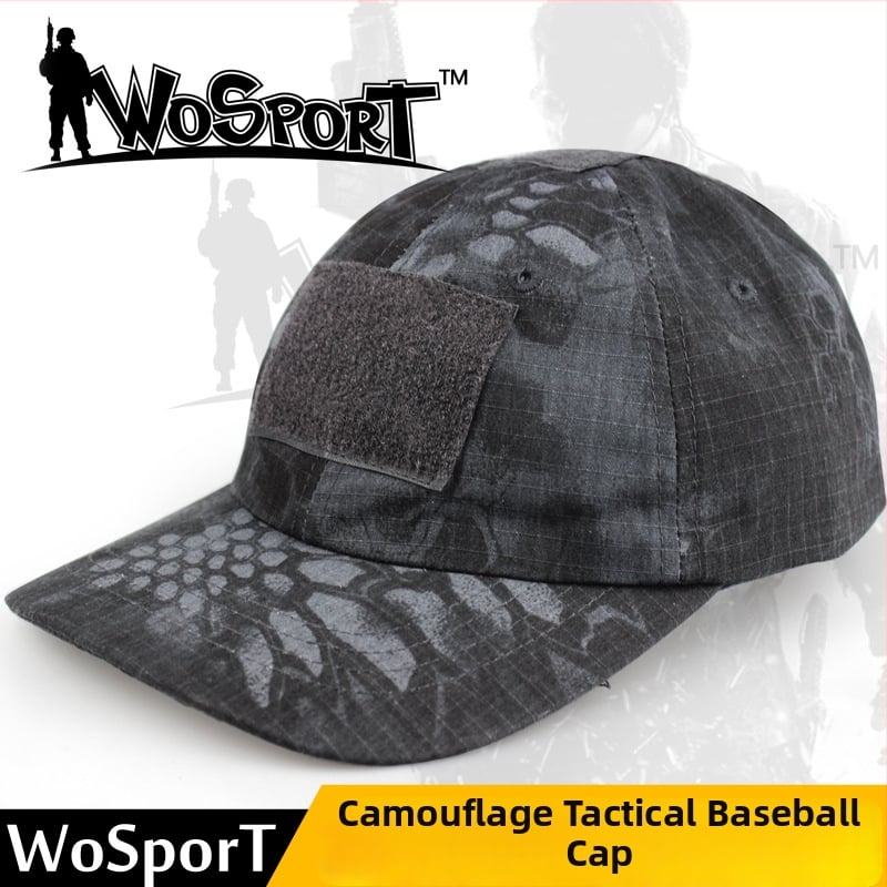 Wosport Καμουφλαρισμένο καπέλο μπέιζμπολ για ενήλικες, unisex, εξωτερικό καπέλο ανάπαυσης, ύφασμα καρό με αντίσταση σε γρατσουνιές