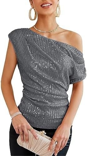 Flitteres ruha ferde vállú, hercegnő szabásvonal, hosszú ujjú, poliészter anyag