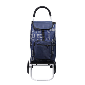 Двуколесна сгъваема пазарска количка за дома - портативна, маневрена, със стоманена тръба, възможност за лого