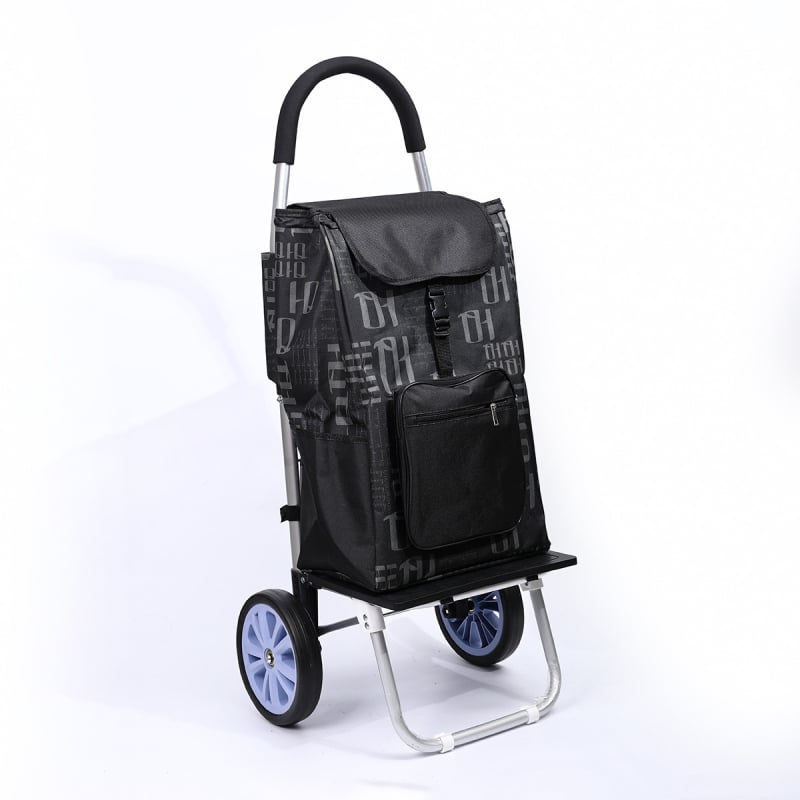 Двуколесна сгъваема пазарска количка за дома - портативна, маневрена, със стоманена тръба, възможност за лого