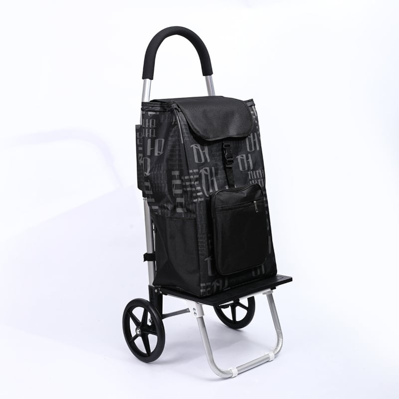 Двуколесна сгъваема пазарска количка за дома - портативна, маневрена, със стоманена тръба, възможност за лого