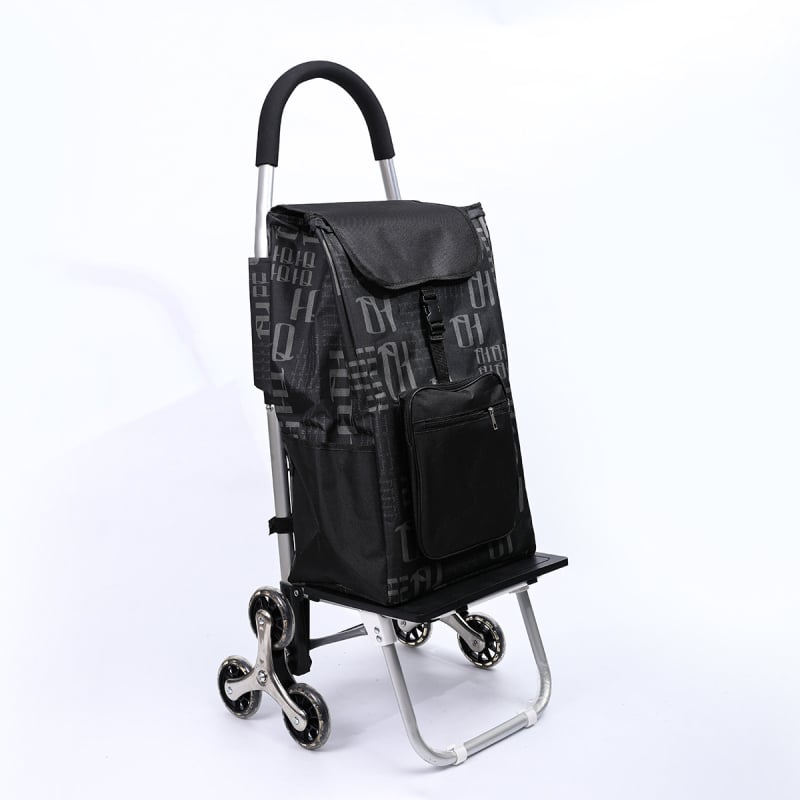 Двуколесна сгъваема пазарска количка за дома - портативна, маневрена, със стоманена тръба, възможност за лого