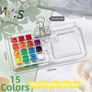 Set za crtanje vodovkama, akrilom i gouacheom, s mini pločom od oraha i alatima za crtanje od oraha