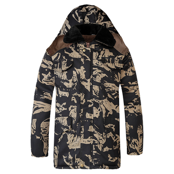Зимно мъжко камуфлажно палто от памучна смес – топло, издръжливо и ветроустойчиво