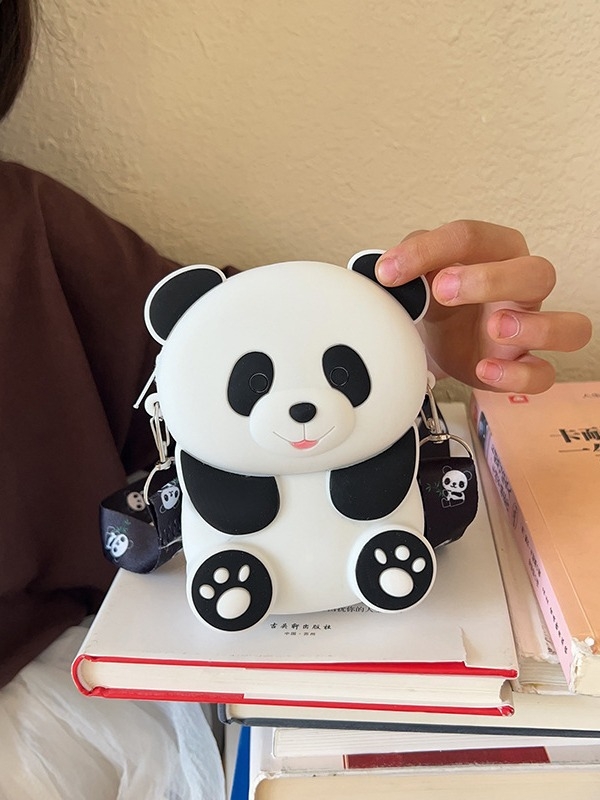 Dječja crossbody torba s Panda motivom — materijal: silikon; vodootporna; iznimno lagana; otporna na habanje; podstava: poliester