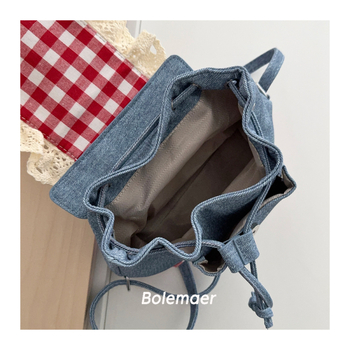 Denim unisex ranac za srednju školu i više, moderan i cool stil, ergonomski dizajn za smanjenje opterećenja, jesen 2025