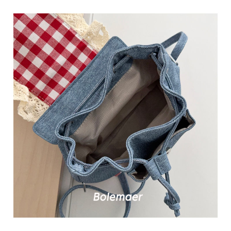 Denim unisex ranac za srednju školu i više, moderan i cool stil, ergonomski dizajn za smanjenje opterećenja, jesen 2025