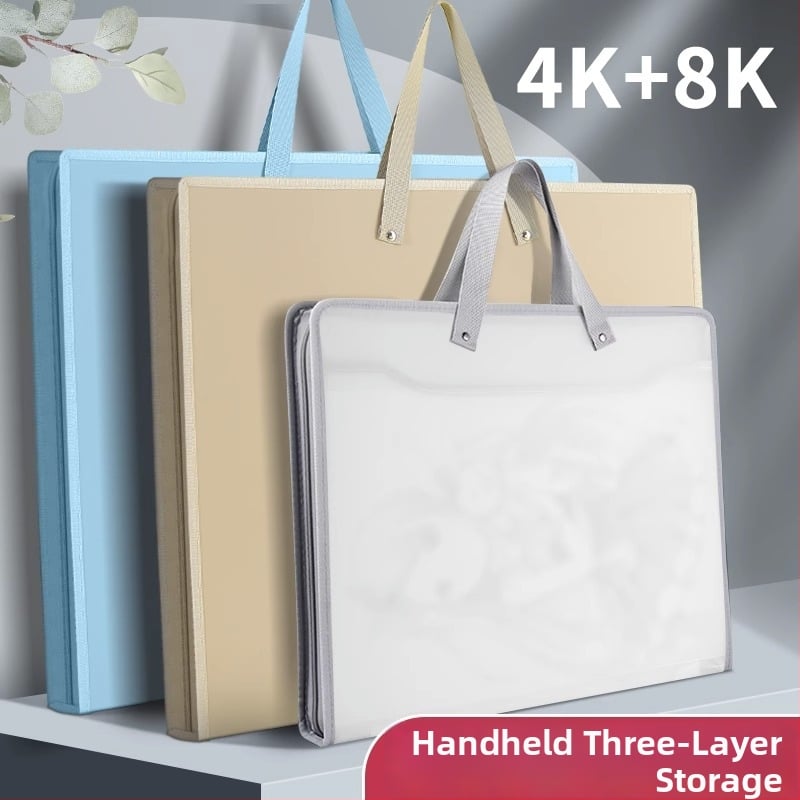 New Puda 8889 – PP materiál pre umelecké uloženie: 4K umelecký album, papier na kreslenie, obal na skice, priečinok na diela, 8K skicár, prenosný papierový úložný box