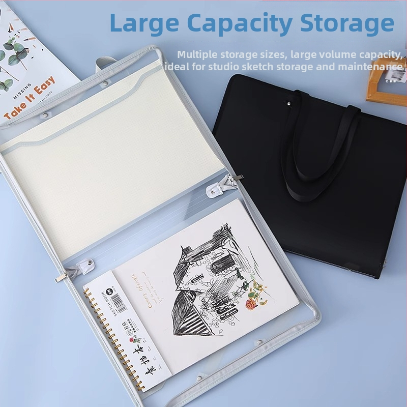 New Puda 8889 – PP materiál pre umelecké uloženie: 4K umelecký album, papier na kreslenie, obal na skice, priečinok na diela, 8K skicár, prenosný papierový úložný box