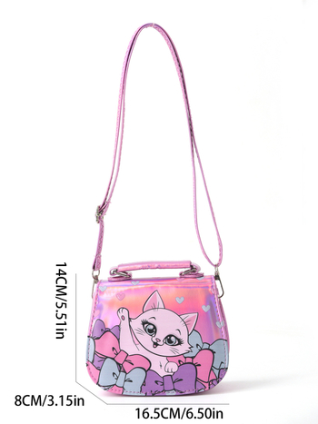 Dječja crossbody torbica za djevojčice s motivom jednoroga, vodootporan PVC vanjski dio, PU podstava