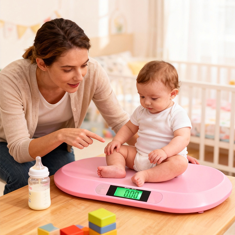 Elektronička vaga za bebe i malu djecu – visoko precizan senzor, raspon 0,05–20 kg, LCD zaslon, upravljanje gumbima, ABS kućište