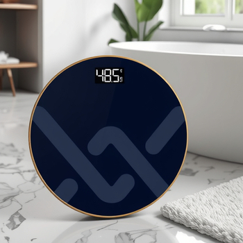 Baolan okrugla digitalna vaga za odrasle, s mjerenjem temperature, ploča od kaljenog stakla, model 280Y-H, napajanje baterijama