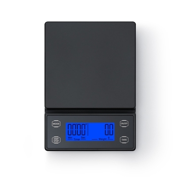 Кафе дигитална везна с автоматично измерване на времето, модел DH-8701, капацитет 5 кг, размери 19×13.2×2.2 cm, захранване 2×AAA