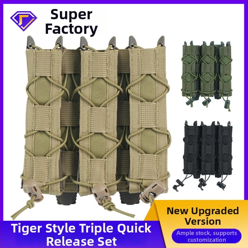 Tigris stílusú taktikai táska MOLLE rögzítéssel, gyors hozzáférés rendszerrel, 9 mm adapterrel, matt nylon anyag