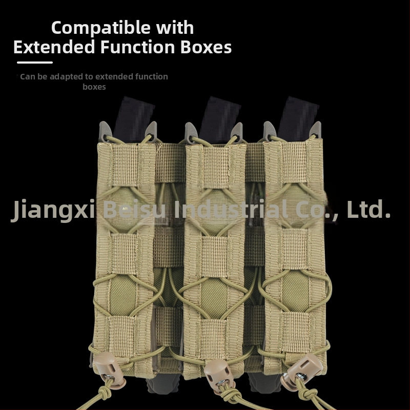 Dlhá taktická taška v tigrom štýle s MOLLE montážou, systém rýchleho vyťahovania, 9 mm adaptér, matný nylon