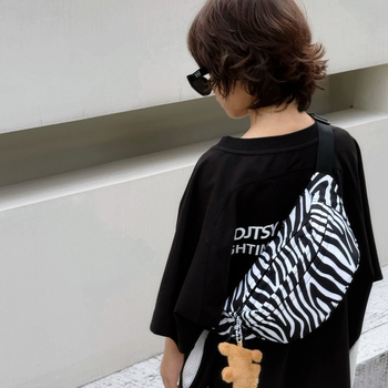 Gyerekeknek készült vászon keresztpántos táska leopard mintával, ultra könnyű, uniszex, 3 éves kortól