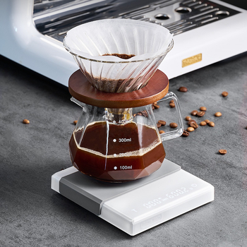 Електронна везна за кафе за ръчно приготвено еспресо, умна тъчскрийн таймер, портативна презареждаща се пластмасова везна