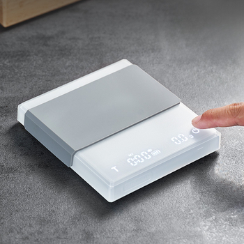 Електронна везна за кафе за ръчно приготвено еспресо, умна тъчскрийн таймер, портативна презареждаща се пластмасова везна